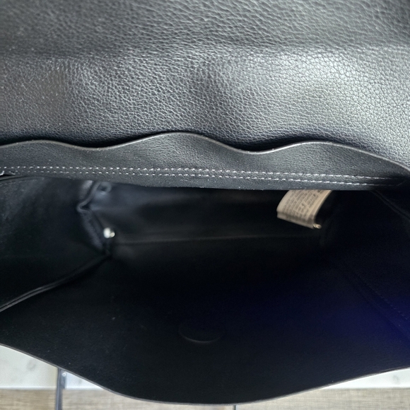 ZARA, New, Black Vegan Leather Tortoise Silver Chain Crossbody Handbag Purse - Picture 10 of 12